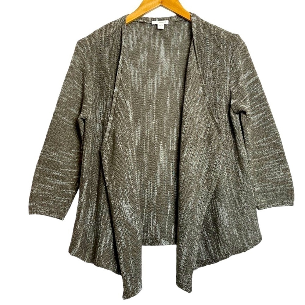 J.Jill Pure Jill Waterfall Cardigan Taupe Size Small